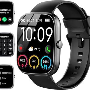 Smart Watch for Men Women (Answer/Make Call), 2024 HD 1.91"Smartwatch Fitness Activity Tracker, 110+ Sports IP68 Waterproof, Heart Rate/Sleep Monitor/Pedometer/Calories, Fitness Watch for Android iOS