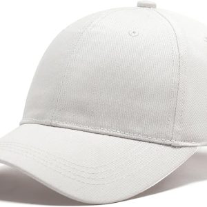 Baseball Cap Adjustable Size for Running Workouts Sports Outdoor Activities All Seasons Sun Protection White